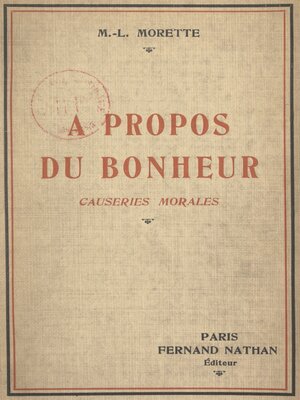 cover image of À propos du bonheur